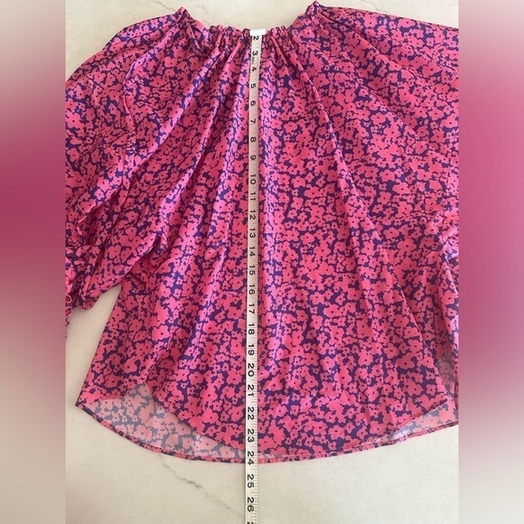 DEREK LAM Pink Floral Print Short Sleeve Blouse - Picture 8 of 10